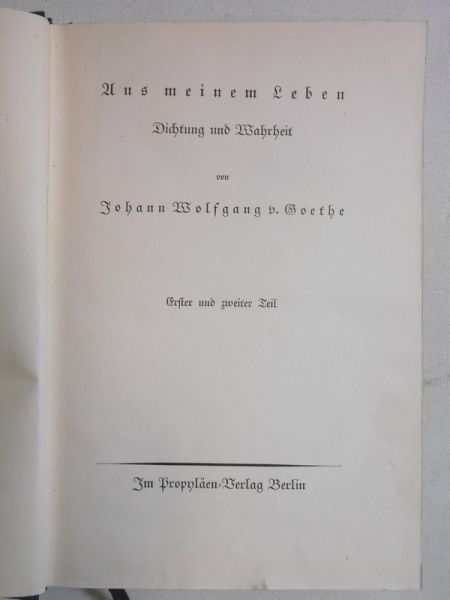 Goethe Johann Wolfgang - Aus meinem Leben