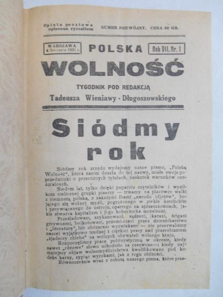 Polska Wolność, 04.01-21.06, 1931 r.