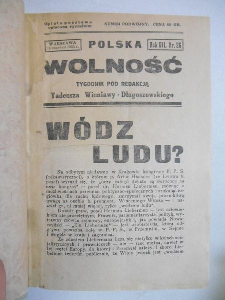 Polska Wolność, 28.06-27.12, 1931 r.