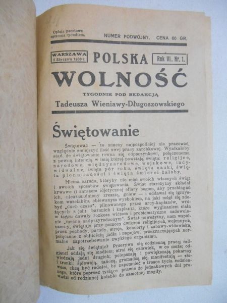 Polska Wolność, 05.01-15.06, 1930 r.