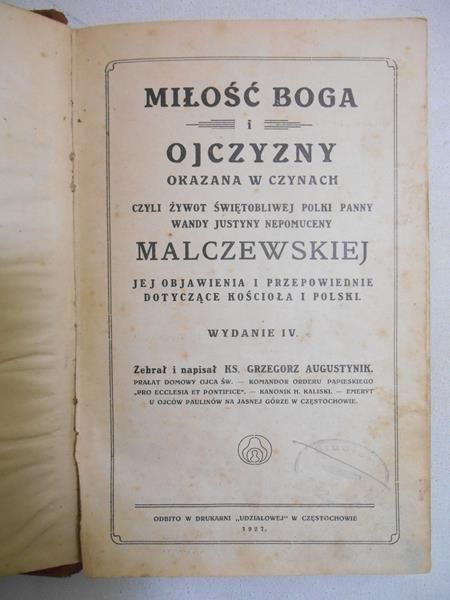 Augustynik Grzegorz (opr.) - Miłość Boga i ojczyzny, 1927 r.