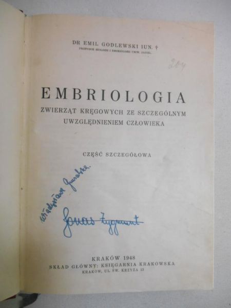 Godlewski Emil - Embriologia, 1948 r.