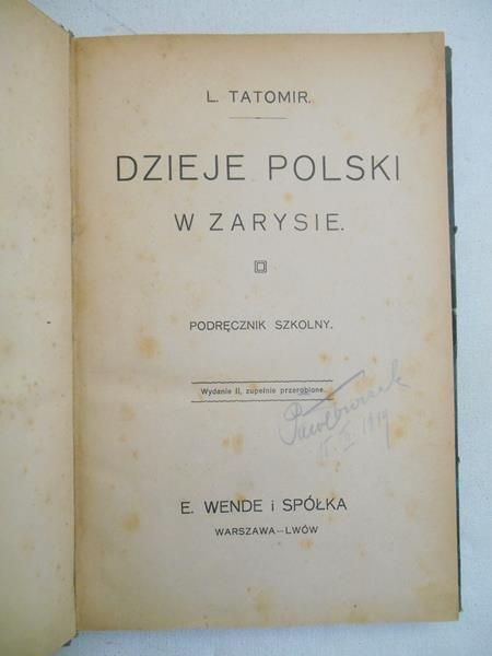 Dzieje Polski w zarysie. Podręcznik szkolny 1892 r.
