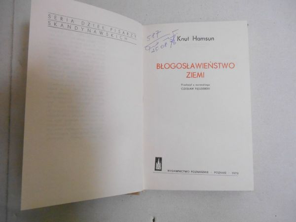 Hamsun Knut - Błogosławieństwo ziemii