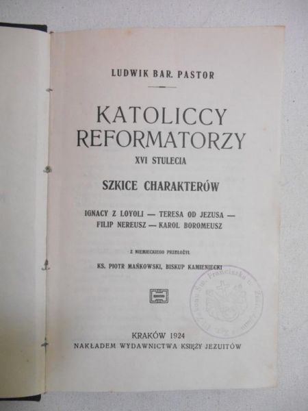 Katoliccy reformatorzy XVI stulecia, 1924 r.