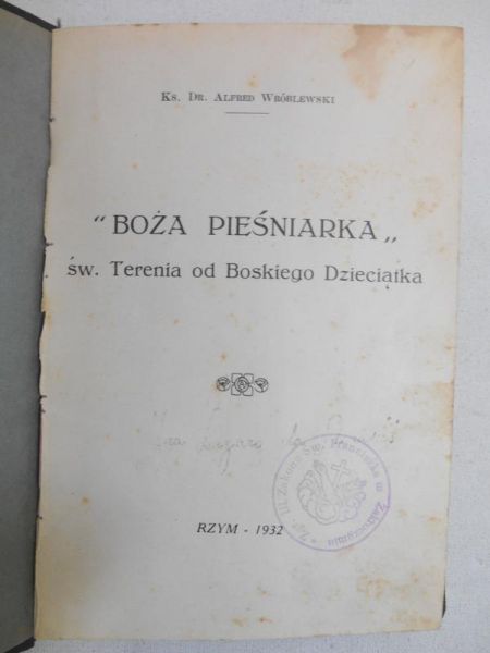 Boża pieśniarka, 1932 r.