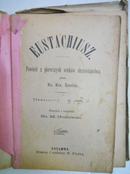 Eustachiusz. Powieść z pierwszych wieków chrześciaństwa, 1862 r.