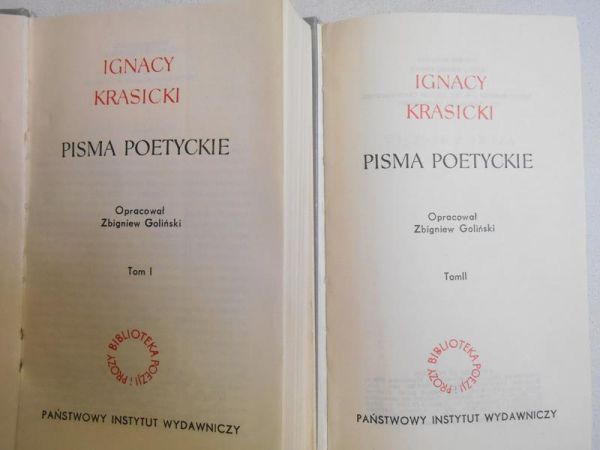 Pisma poetyckie, Tom I-II