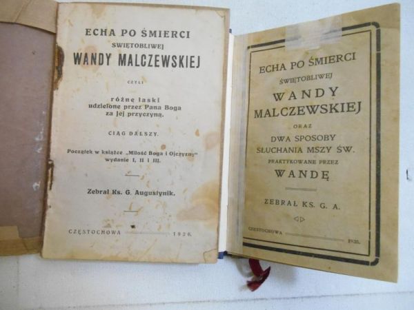 Augustynik G. - Echa po śmierci świętobliwej Wandy Malczewskiej/ Echa… ciąg dalszy 1925-6