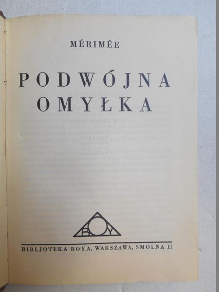 Mérimée  - Podwójna omyłka, 1923 r.