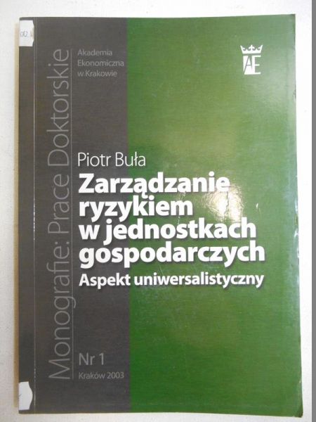 Zarządzanie ryzykiem w jednostkach gospodarczych