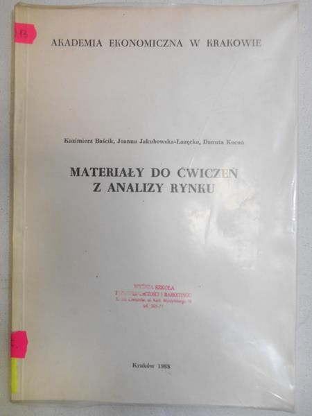 Baścik Kazimierz - Materiały do ćwiczeń z analizy rynku