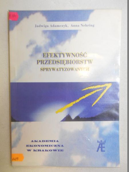 Adamczyk Jadwiga - Efektywność przedsiębiorstw sprywatyzowanych
