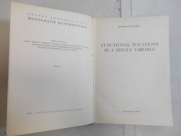 Kuczma Marek - Functional Equations in a Single Variable