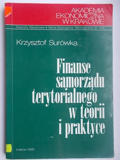 Finanse samorządu terytorialnego w teorii i praktyce