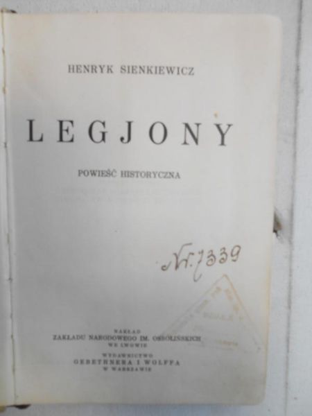 Legjony. Powieść historyczna 1932 r.