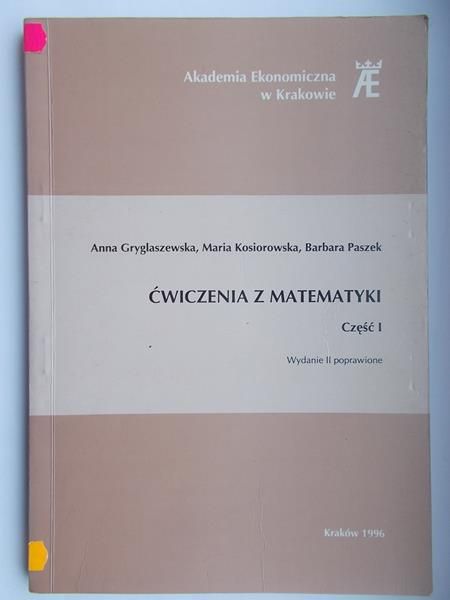 Ćwiczenia z matematyki cz 1
