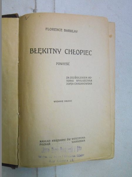 Barklay Florence - Błękitny chłopiec, 1922 r.