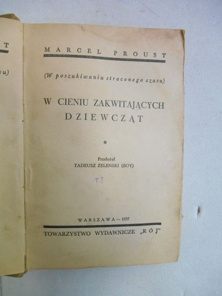W cieniu zakwitających dziewcząt, 1937 r.