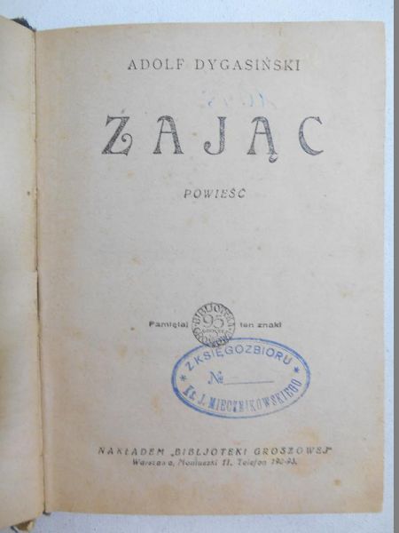 Dygasiński Adolf - Zając, ok. 1927 r.