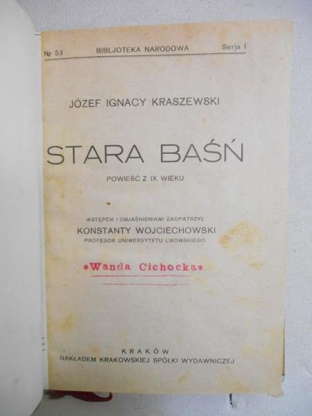 Kraszewski Józef Ignacy - Stara baśń 1922 r.