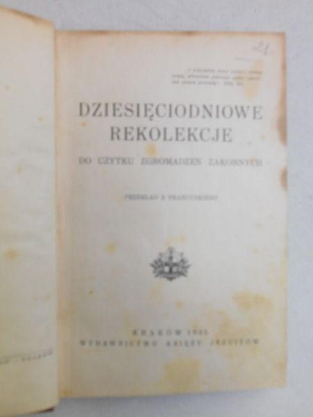 Dziesięciodniowe rekolekcje 1935 r.