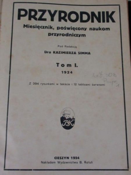 Przyrodnik, 2 tomy, 1924 r.