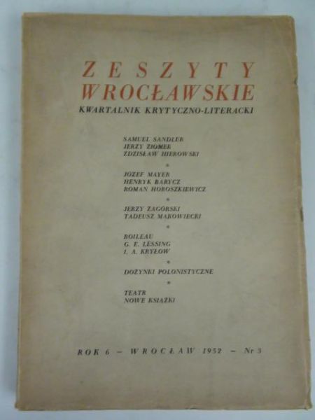 Zeszyty Wrocławski, 1952 r., nr 3