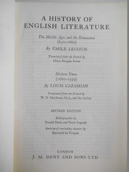 A history of english literature