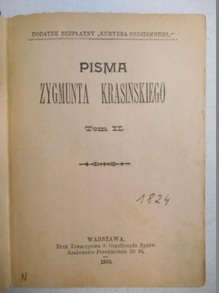 Pisma, tom II, 1900 r.