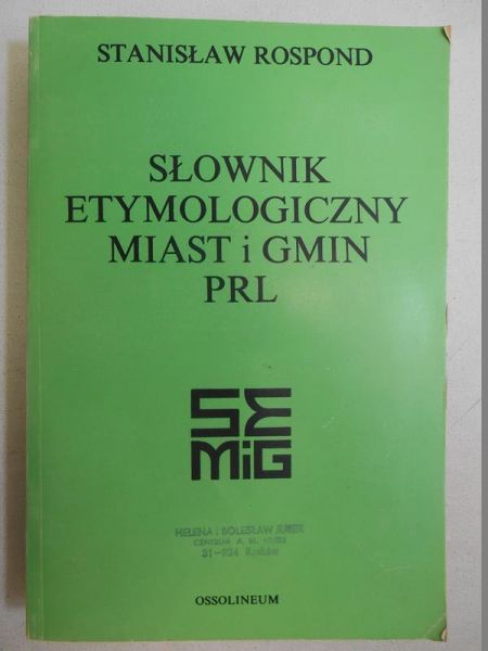 Słownik etymologiczny miast i gmin PRL