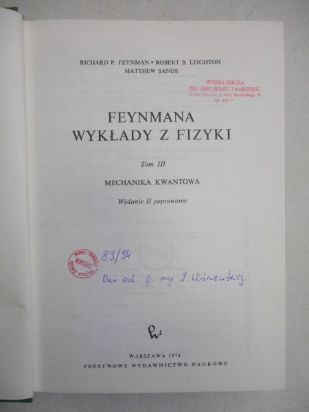 a wykłady z fizyki, Tom II, Część I