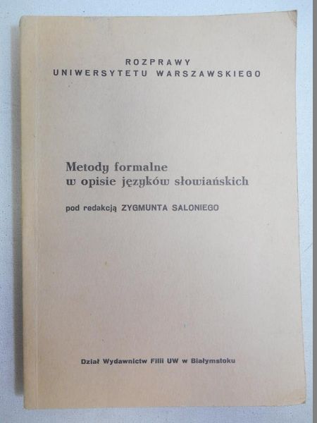 Metody formalne w opisie języków słowiańskich
