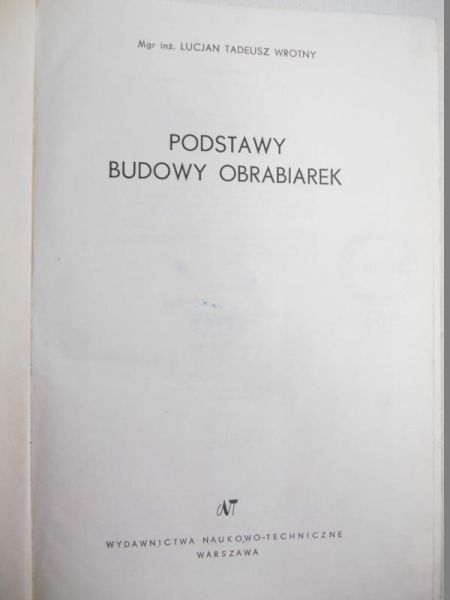 Podstawy budowy obrabiarek