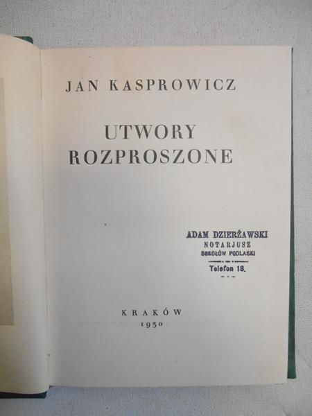 Utwory rozproszone, 1930 r.