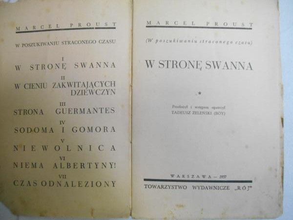 W stronę Swanna, 1937 r.
