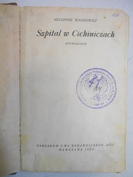 Szpital w Cichiniczach, 1926 r.