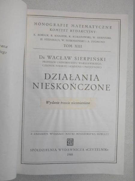 Działania nieskończone, 1948 r.