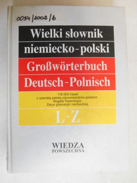 Wielki słownik niemiecki - polski L- Z