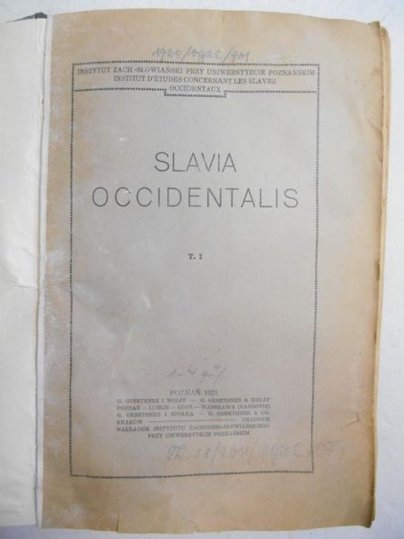 Slavia Occidentalis, t. 1-4