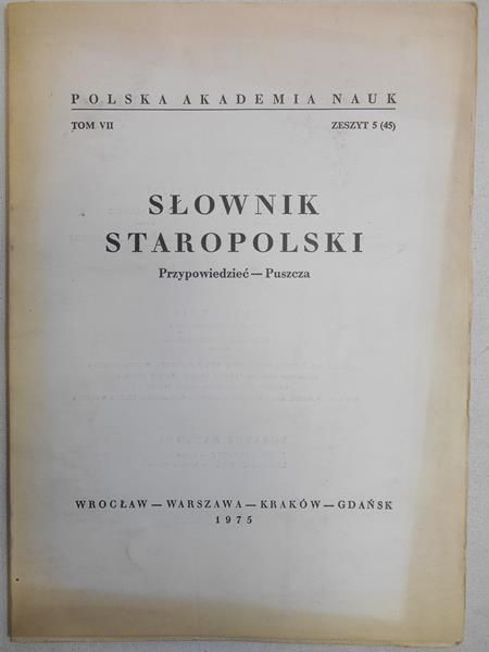 Słownik staropolski nazw osobowych, Tom VII