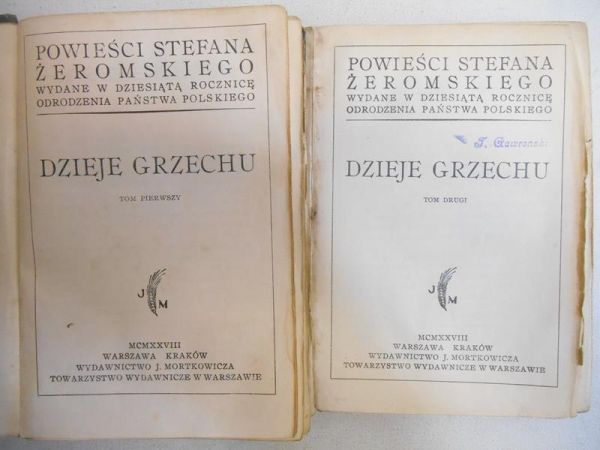 Dzieje grzechu, 2 tomy
