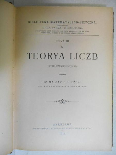 Teorya liczb, 1914 r.