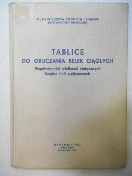 Tablice do obliczania belek ciągłych