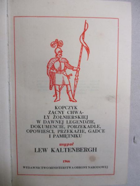 Kaltenbergh  - Kopczyk zacny chwały żołnierskiej