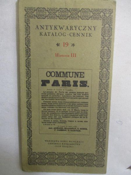Antykwaryczny katalog-cennik, tom 19