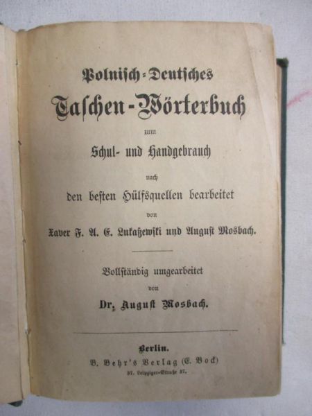 Polsko - Niemiecki Słownik Kieszonkowy do szkólnego i podręcznego użycia, 1905 r.