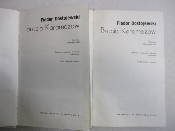 Bracia Karamazow, 2 książki