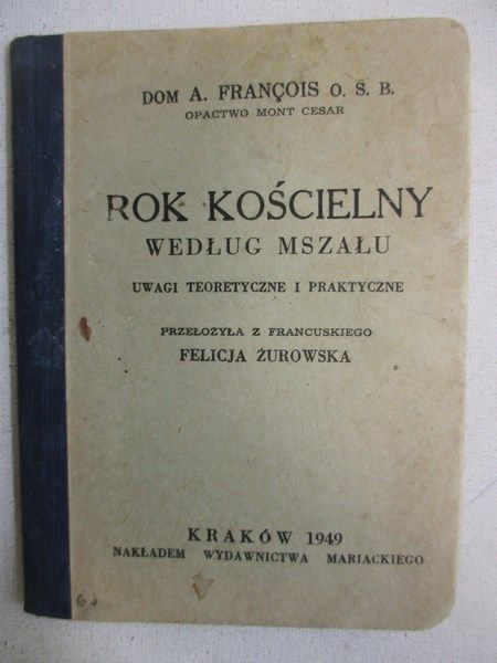 Rok kościelny według mszału, 1949 r.