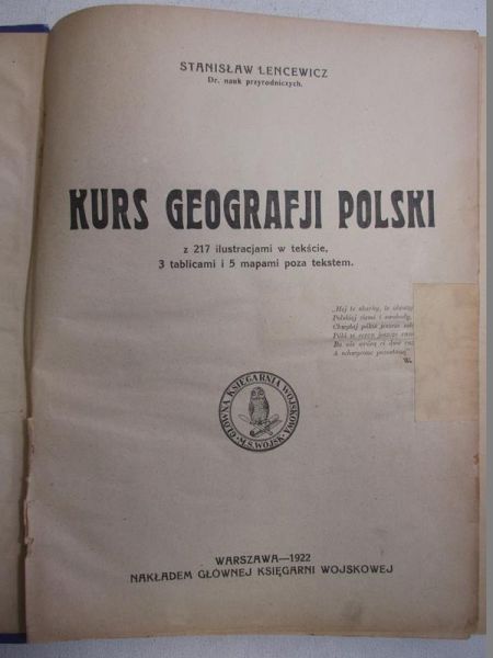 Kurs geografji Polski, 1922 r.